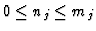 $0\leq
n_j\leq m_j$