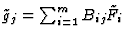$\tilde g_j=\sum_{i=1}^m
B_{ij}\tilde F_i$