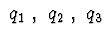 $\ q_{1}\ ,\ q_{2}\ ,\ q_{3}\ $