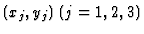 $(x_{j},y_{j})\;(j=1,2,3)$